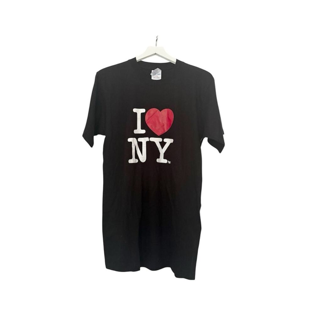 I Love NY New York Black Heart Short Sleeve Tee T-Shirt Size Large Unisex Adults